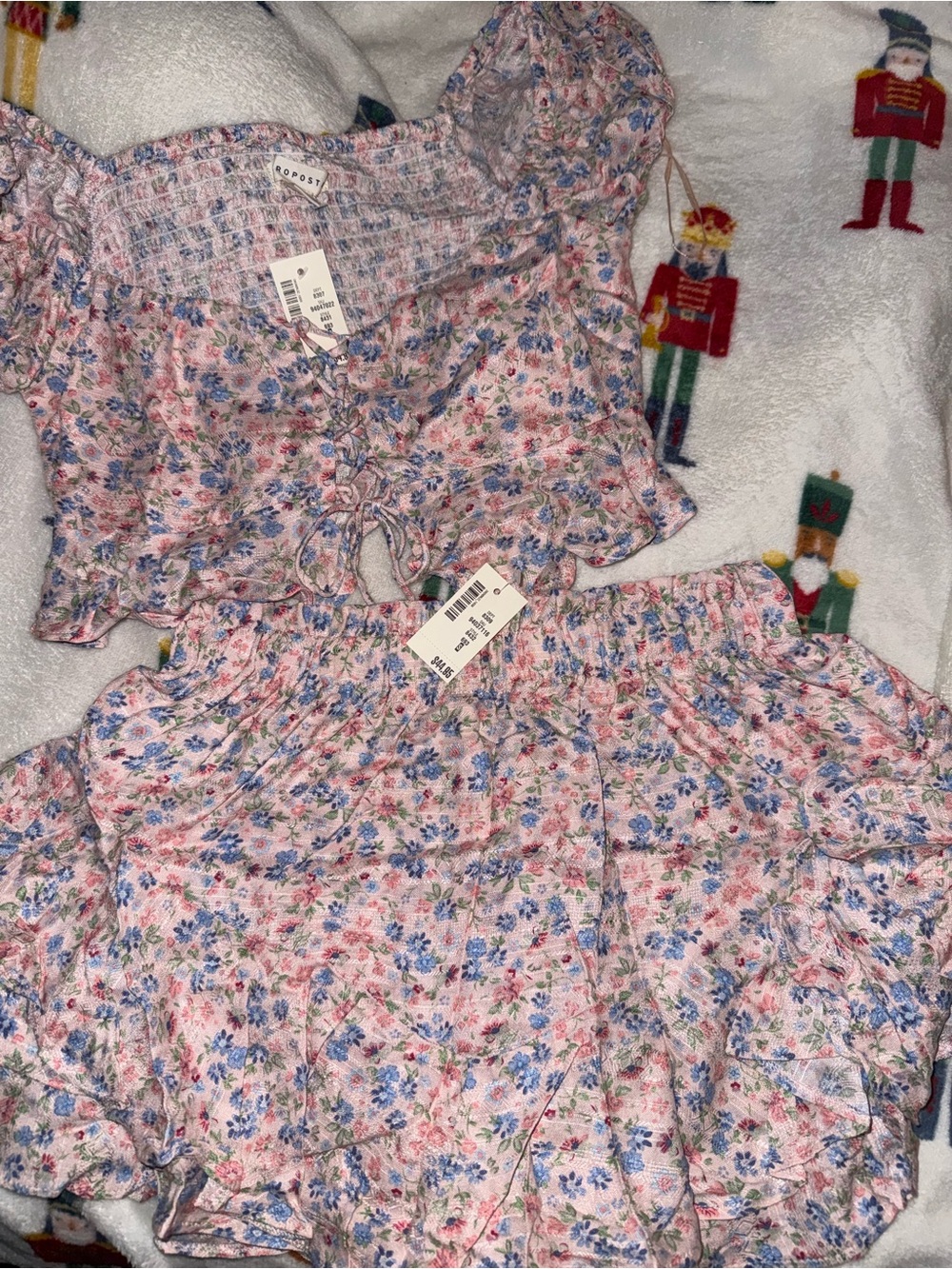 Aeropostale Pink Floral Lace-Up Crop Top skort outfit